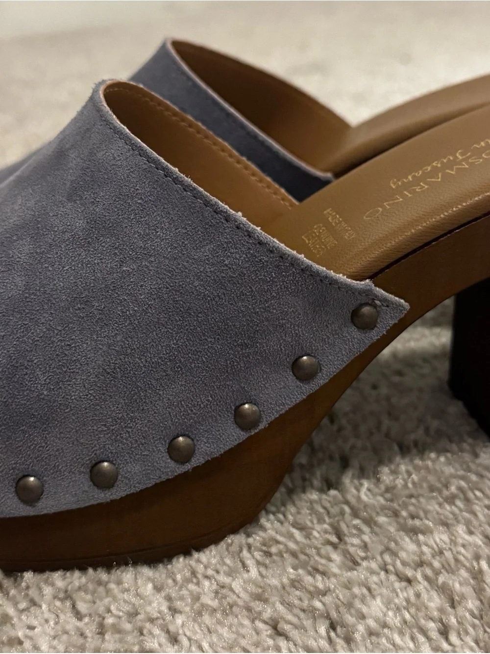 Verderosmarino Gray Suede platform slides